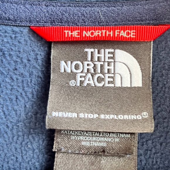 THE NORTH FACE Navy Blue Quarter-Zip Long Sleeve Pullover Fleece Men’s Medium - Picture 6 of 8